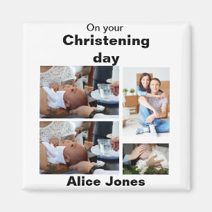 Taufe Personalisiert 4 FotoCollage Magnet