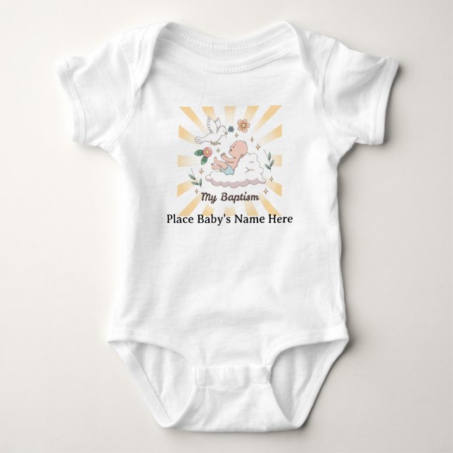 Taufe Personalisiert Baby Bodysuit Strampler (Vorderseite)