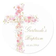 Taufe pinkfarbene Blume kreuzen kleine Mädchen