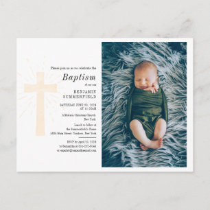 Taufe Religiöse Zeremonie Custom Baby Foto Einladungspostkarte