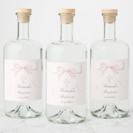 Taufe Rosa Bogen Alkoholflaschenetikett