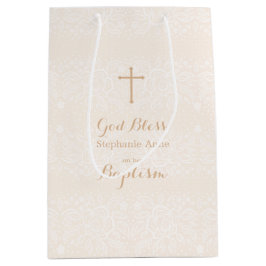 Taufe Rosa Rosa Blütenleine Mittlere Geschenktüte