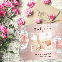 Taufe Rose goldenes Mädchen florales Foto Dankesch