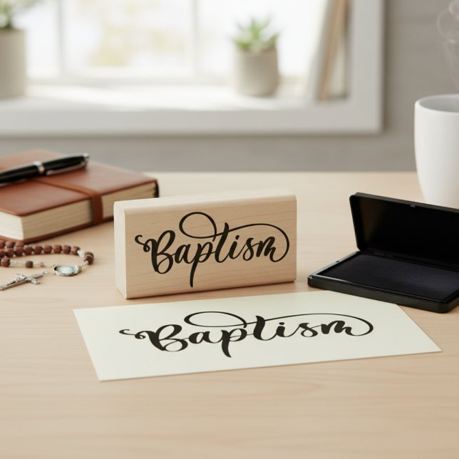 Taufe Rubber-Briefmarke Gummistempel (Baptism Rubber Stamp)
