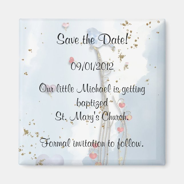 Taufe Save the Date Magnet (Vorne)