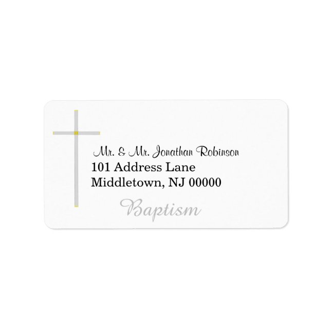 Taufe Silver Cross Address Labels Adressaufkleber (Vorne)