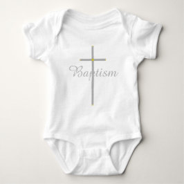 Taufe Silver Gold Cross Baby Shirt
