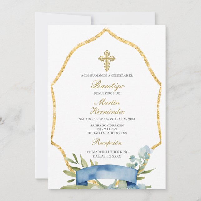 Taufe Spanische Einladung (Vorderseite)