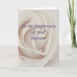 Taufe-/Taufjahrestagsweiß-Rose Karte