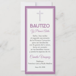 Taufe und Minimalistisches Lesezeichen zum ersten