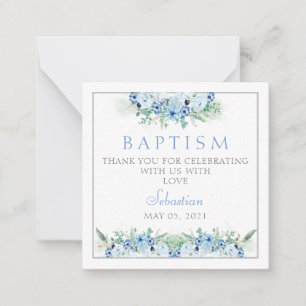 Taufe Vielen Dank Card Baby Boy Blue  Mitteilungskarte