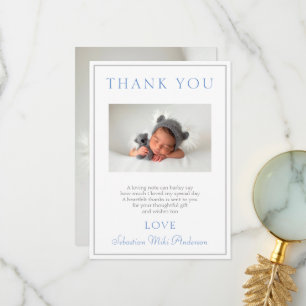 Taufe Vielen Dank Card Blue Boy Dankeskarte