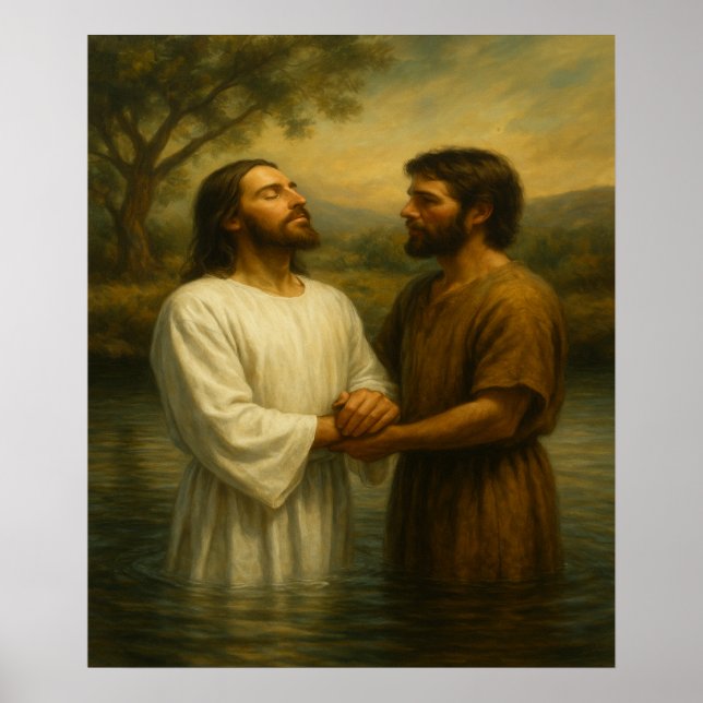 Taufe von Jesus™ LDS Wall Art Print Poster (Vorne)