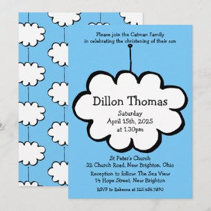 Taufe Wolken-Motiv Einladung