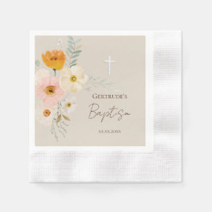 Taufe zarte Bouquet Favor Tags Serviette