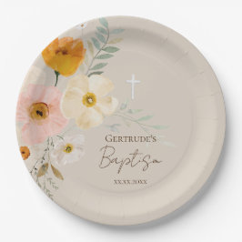 Taufe zartes Bouquet Pappteller