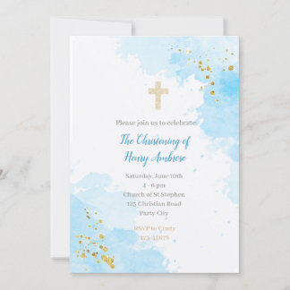 Taufeinladungen - Christening Invitation Boys Einladung