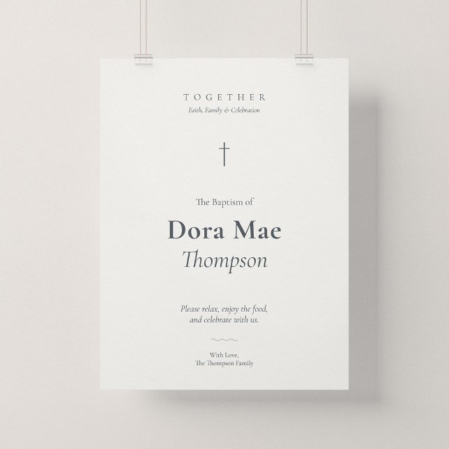 Taufempfangs-Willkommensschild Grace Poster (Grace - Baptism Reception Entrance Poster)