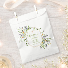 Taufen Gold Cross Wildblumen bevorzugen Taschen Geschenktütchen