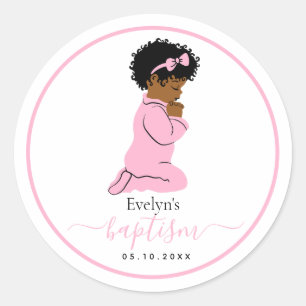 Taufen Sticker - Bräunen eines schwarzen Babymädch