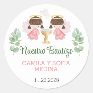 Taufen Stickers Two Girls Bautizo Spanish Español