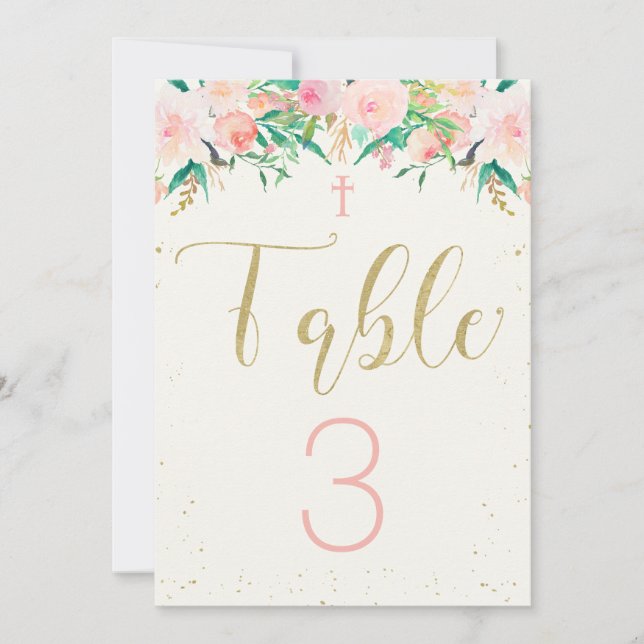 Taufen Weihnachten Blumenkarte Einladung (Vorderseite)