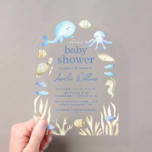 Taufeneinladung Underwater Whimsy Baby Shower Acryleinladungen