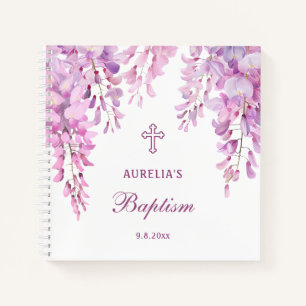 Taufgästebuch mit rosa Wisteria Notizbuch