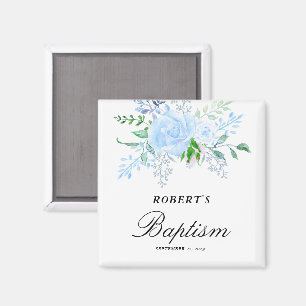 Taufgeschenk Floral Blue Boy Magnet