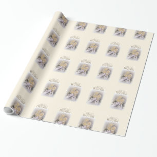 Taufgeschenk für Baby neutral, anpassbarer Name, L Geschenkpapier