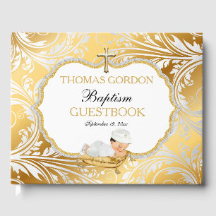 Taufgeschenk Goldkreuz für Jungen Gästebuch