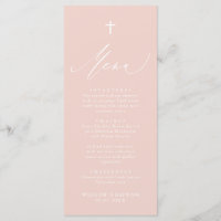Taufkarte des Dusty Pink White Cross Girl