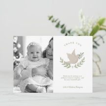 Taufkarte mit Foto für Mädchen oder Jungen: Dove w