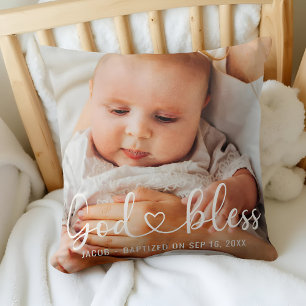 Taufkleid Moderner Herz Baby Foto Kissen
