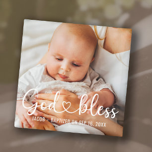 Taufkleid Modernes Herz Baby Foto Magnet