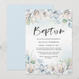 Tauflanung Blauwinterfloralen Einladung