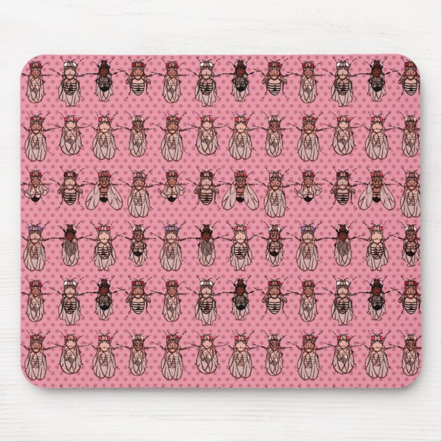 Taufliege-Frucht-Fliegen-Genetik - Mutanten - Rosa Mousepad (Vorne)