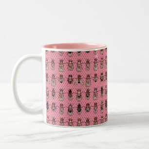 Taufliege-Frucht-Fliegen-Genetik - Mutanten - Rosa Zweifarbige Tasse