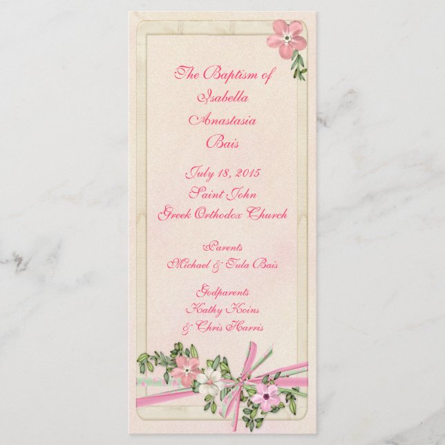 Taufprogramm für Blumen 1/5 Programm (Vorderseite)