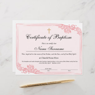 Taufschein, Baby Dedication