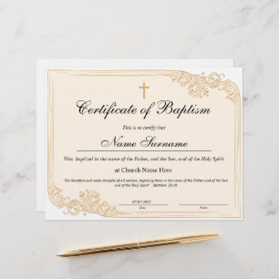 Taufschein, Baby Dedication