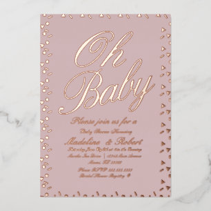 Taufspritzer Punkte Konfetti Baby Shower Rosa gepr Folieneinladung