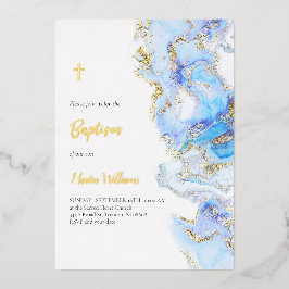 Taufwasser-Marmordesign Folieneinladung