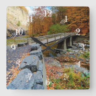 Taughannock fällt Staats-Park Quadratische Wanduhr