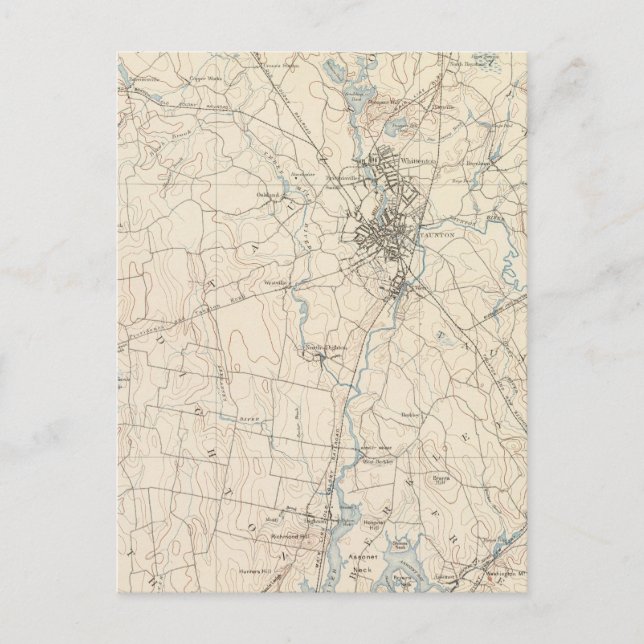 Taunton, Massachusetts Postkarte (Vorderseite)
