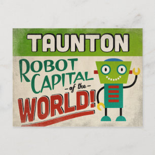 Taunton Massachusetts Roboter - Lustiges Vintage Postkarte