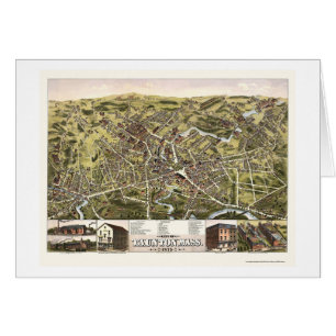 Taunton, panoramische Karte MAs - 1875