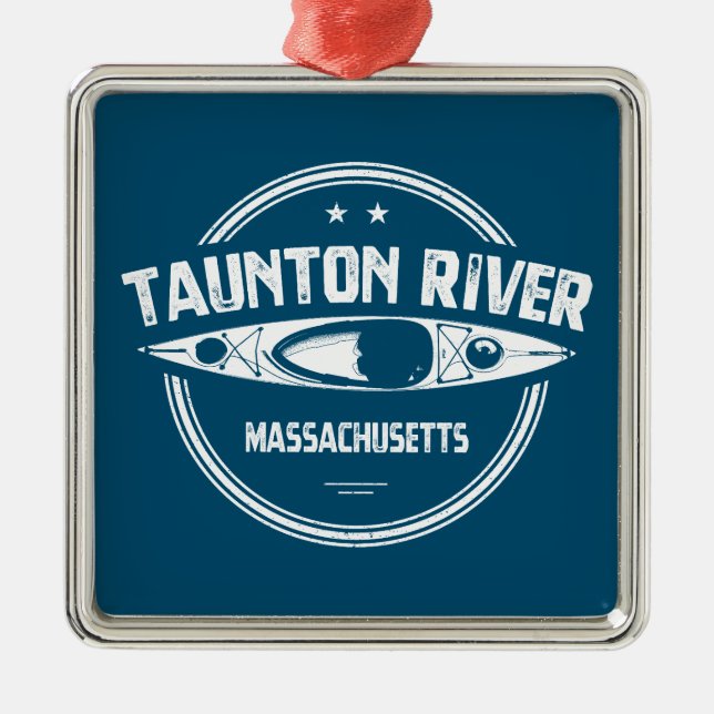 Taunton River Massachusetts Kayaking Ornament Aus Metall (Vorne)