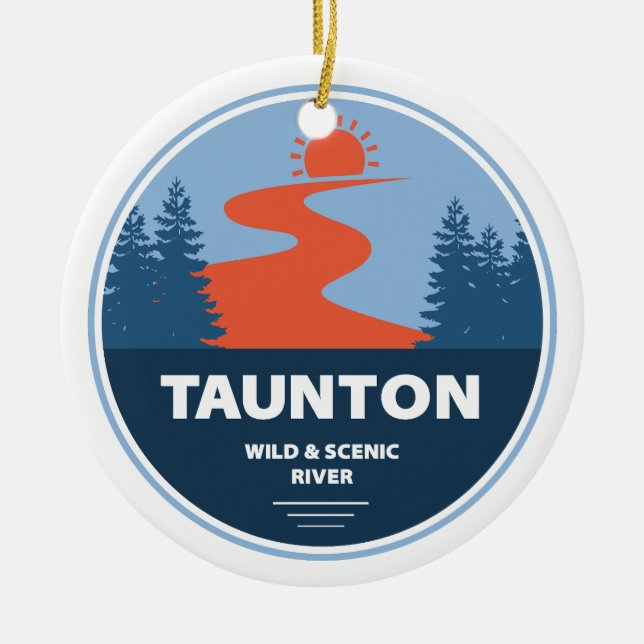 Taunton Wild and Landschaftlich River Massachusett Keramik Ornament (Vorne)