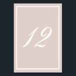 Taupe and White Calligraphy Tischnummer<br><div class="desc">Classic neutral colored cards to match the Brushed Overlay Wedding Invitations by Origami Prints.</div>